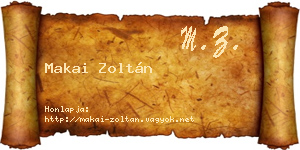 Makai Zoltán névjegykártya